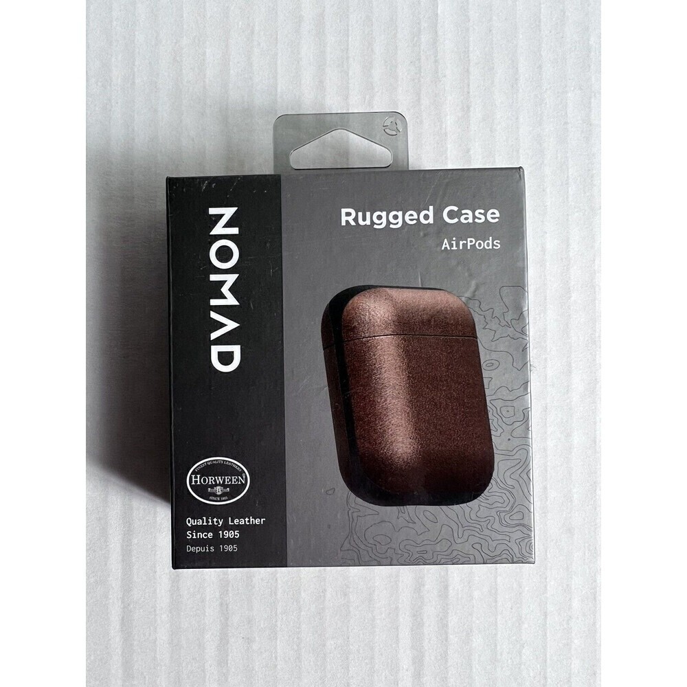 Nomad Apple Airpods Case - Dark Brown Leather NIB Monogrammed JM